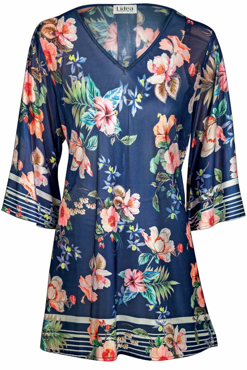 intimo-ortopedia-abbiati-Caftano-corto-blu-in-fantasia-floreale-Lidea-574-L3659-772-0