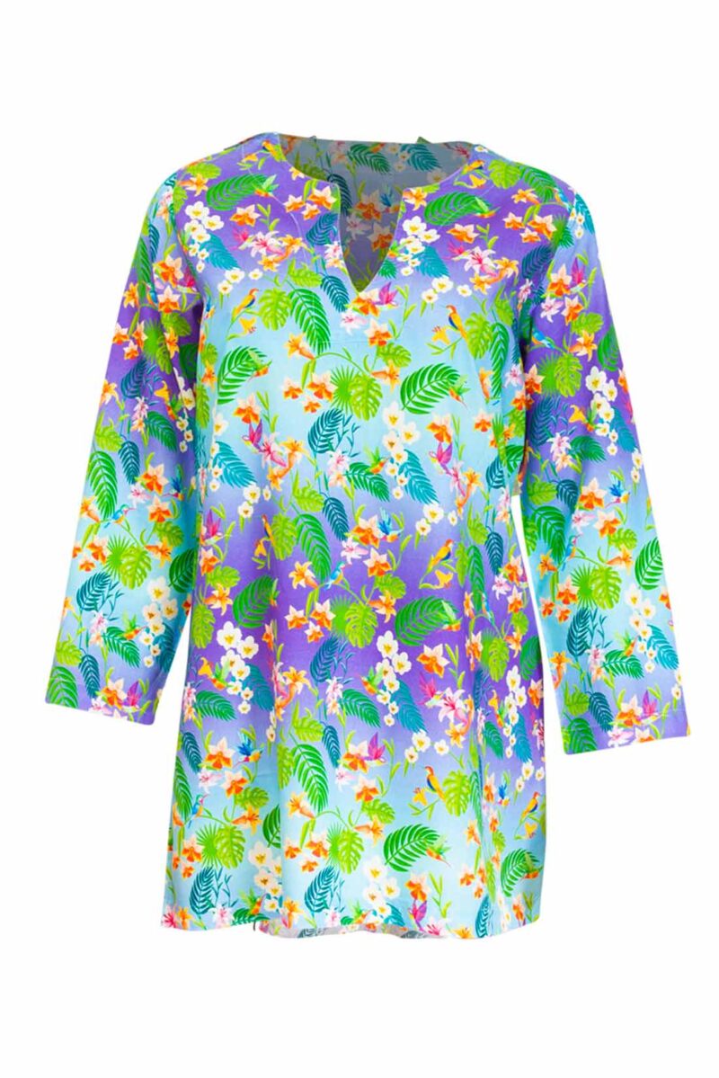 intimo-ortopedia-abbiati-Caftano-corto-in-fantasia-tropicale-Verdissima-K0CL70-0